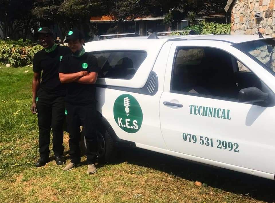The team with the branded K.E.S bakkie